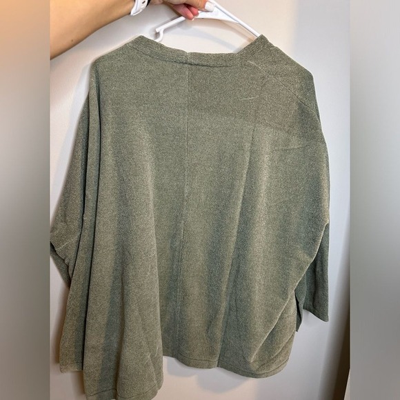 Alynne Lounge Olive Green Open Front Cardigan Sweater Pockets Small - Picture 3 of 3